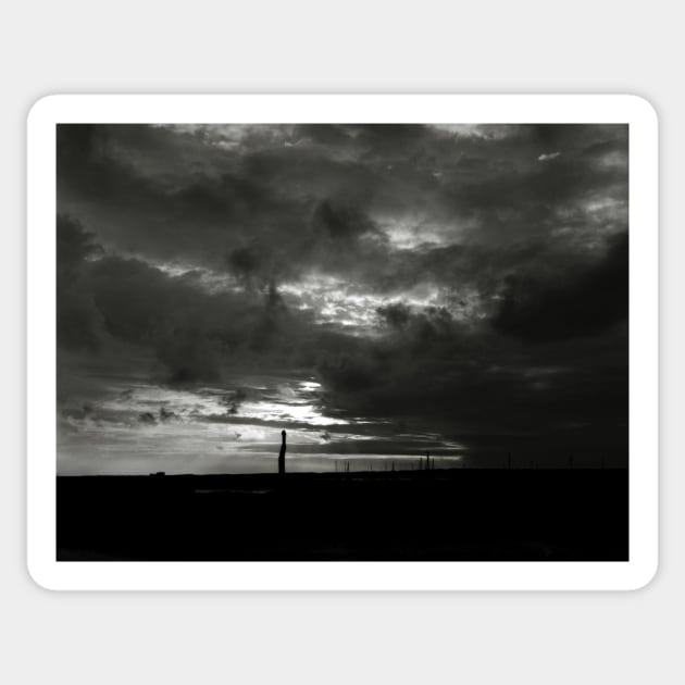 The dark late evening Sky at Thornham Staithe, Norfolk, UK Sticker by richflintphoto